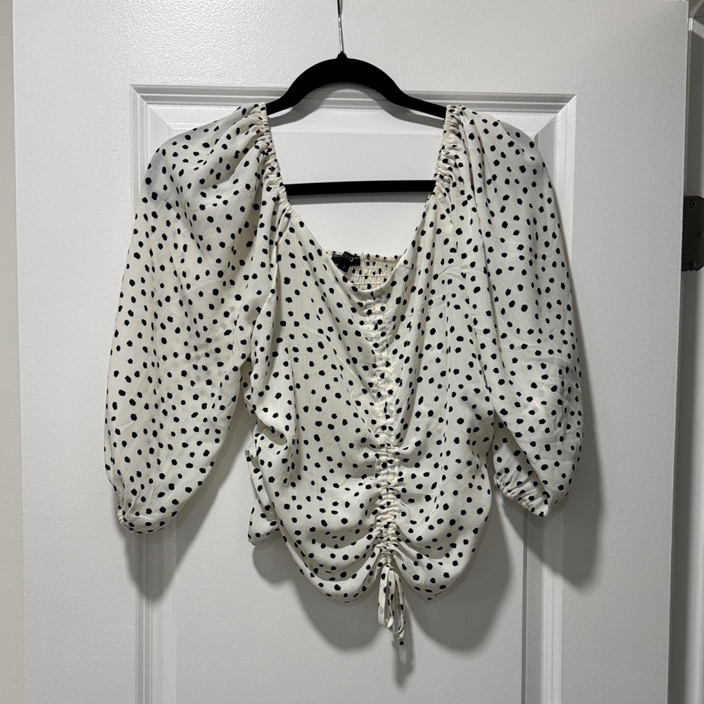 Polka Dot Ruched Women's Top